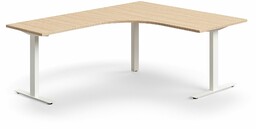 Biurko QBUS, kształt L, 1600x2000 mm, rama T,