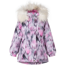 Dziewczęca Kurtka/Parka ocieplana BETH kwiaty różowa Lenne r.104