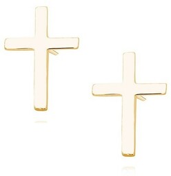 Delikatne pozłacane srebrne kolczyki celebrytki krzyżyk krzyż srebro