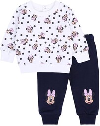 Komplet: Biała Bluza Myszka Minnie Z Granatowymi Spodniami