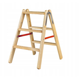 Drabinka 3 stopnie drewniana dwustronna składana stołek drewniany