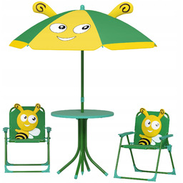 Zestaw ogrodowy Aiyaplay dla dzieci: Stół, Krzesła, Parasol