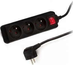Retlux RPC 21B Przedłużacz z przełącznikiem, czarny, 3