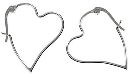 Eleganckie srebrne gładkie kolczyki celebrytka serce serduszko heart