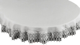 Obrus owalny z gipiurą biały G11-01