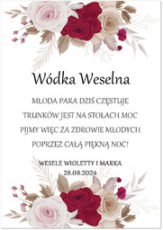 Etykiety personalizowane na butelkę z Wódką Weselną -