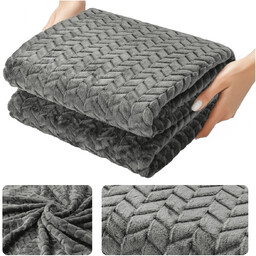 Koc 200 x 220 Mikrofibra Tłoczona Pluszowa Ala