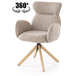 Krzesło obrotowe k585 ciemny beżowy / dąb naturalny