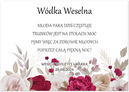 Etykiety personalizowane na butelkę z Wódką Weselną -
