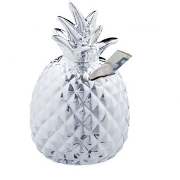 Skarbonka "Ananas" 16x9cm, kolor srebrny