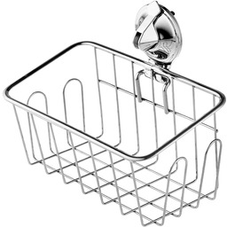 Półka łazienkowa z przyssawkami Torma 20 cm srebrna