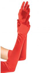 Satynowe długie rękawiczki w kolorze czerwonym