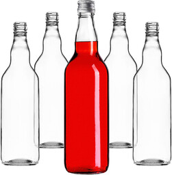 Szklana butelka Monopol 700ml z srebrną zakrętką 10