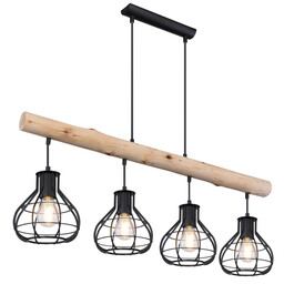 Globo Loftowa lampa wisząca CLASTRA 15388-4H drewniana belka