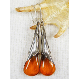 Kolczyki srebrne z bursztynem, handmade 207-52