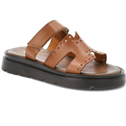 Armodo Klapki damskie, cholewka ze skóry naturalnej