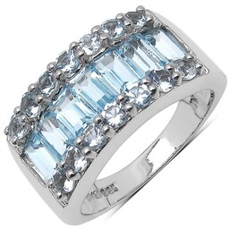 BELINDA Srebrny pierścionek obrączka blue topaz 3,5 ct