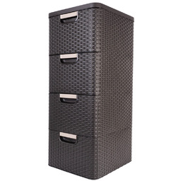 Regał z 4 szufladami Curver Style 4x14L brązowy