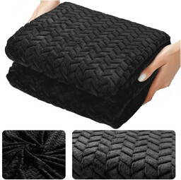 Koc 200 x 220 Mikrofibra Tłoczona Pluszowa Ala