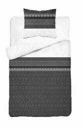 Detexpol Pościel satynowa 140x200 Grafitowa z orientalnym ornamentem