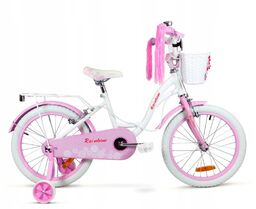 Rower dziecięcy 16 cali różowy dla dziewczynki koszyk