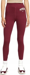 Damskie legginsy wysoki stan Sportowe Nike NSW Bordowe