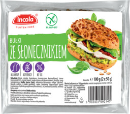 Incola Bułki ze słonecznikiem bezglutenowe 2 szt. 100