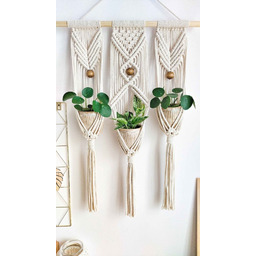 Pakamera Kwietnik makrama na 3 doniczki, Boho dekoracja