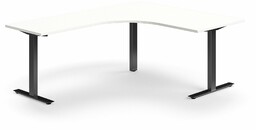 Biurko QBUS, kształt L, 1600x2000 mm, rama T,