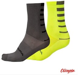 Endura Skarpety Coolmax Stripe Socks Hi-Viz Yellow (2