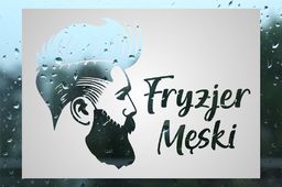 Naklejka mrożone szkło: fryzjer męski