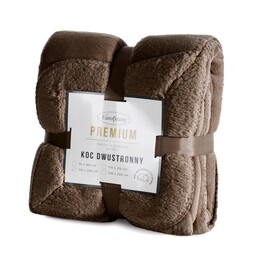 Eurofirany Koc narzuta 150x200 Tedy brązowy ciemny dwustronny