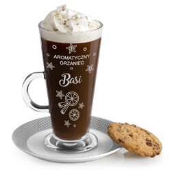 Szklanka do latte z grawerem grzaniec dla niej
