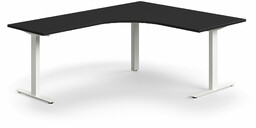 Biurko QBUS, kształt L, 1600x2000 mm, rama T,