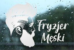 Naklejka mrożone szkło: fryzjer męski