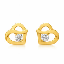 Złote Kolczyki Serduszka z Cyrkonią KL.03211 Biżuteria Damska