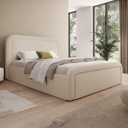 Łóżko tapicerowane z pojemnikiem SFG0154P 140x200 Boucle Beż