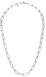Modny srebrny naszyjnik damski łańcuch paper clip ze