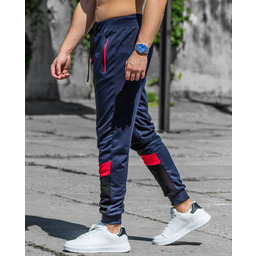 Spodnie męskie joggery granatowe Recea