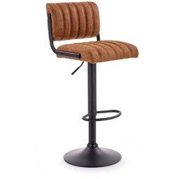 Elior Brązowy tapicerowany hoker barowy z oparciem E1-P45