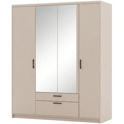 Edinos Premium Beżowa szafa czterodrzwiowa z lustrem D9-G05