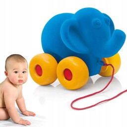 Zabawka dla dzieci niemowląt słoń na kółkach Rubbabu