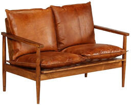 Elior Elegancka skórzana sofa Stera - brązowa