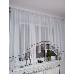 Firana gotowa wycięta w łuk gipiura 30cm cyrkonia