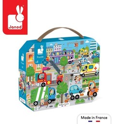 Janod, puzzle, w walizce, Miasto, 36 el.