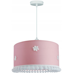 Lampa wisząca sufitowa dziecęca nowoczesny abażur kwiaty, róż,