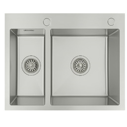 Zlewozmywak stalowy dwukomorowy STEEL 5648 Inox