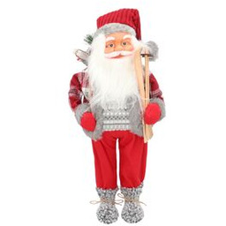 Figurka tekstylna Mikołaj 52 cm szaro-czerwony