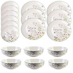 Zestaw obiadowy delikatne kwiaty Faccia Verde 18 ele.