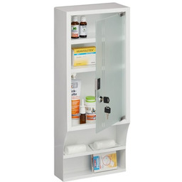Szafka medyczna transparentna 65x27x12cm, kolor biało-srebrny